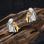 Hug Earrings in Two Colours Silver and Gold
