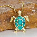 Talia | Opal Turtle Pendant Necklace