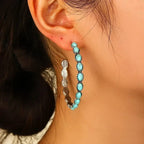 Chic Turquoise Circle Earrings