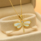 Della | Dragonfly Opal Pendant Necklace