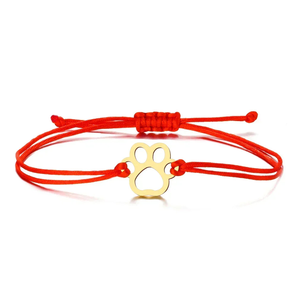 Paw Print Cord Bracelet