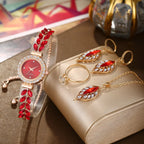women's quartz watch jewellery set