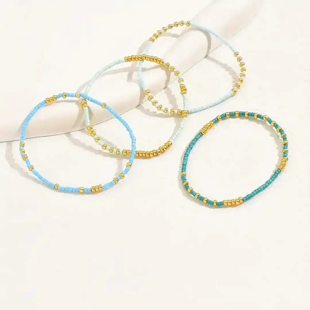Judith | Turquoise Seed Bead Bracelet Set