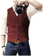 Arthur | Classic Herringbone Tweed Waistcoat