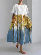 Fenella | Elegant Loose Round Neck Dress