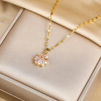 Sakura Rose Romantic Necklace in Silver
