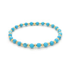 Vintage Turquoise Beaded Cross Charm Bracelet