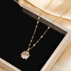 Sakura Rose Romantic Necklace in Silver