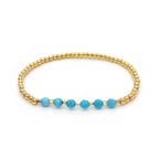 Vintage Turquoise Beaded Cross Charm Bracelet