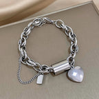 Heartened Chunky Bracelet | White Gold