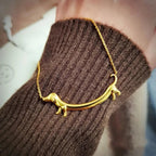 Gold-coloured Dachshund Necklace