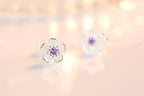Zirconia Flower Stud Earrings