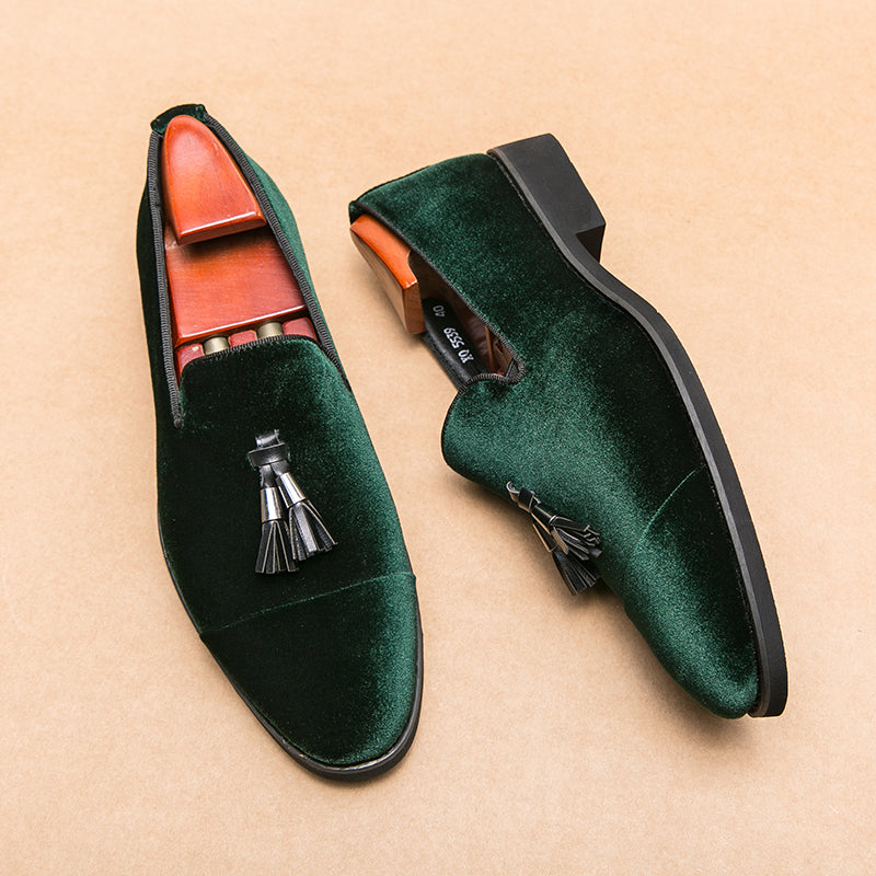 Sandro | Classic Velvet Tassel Loafers