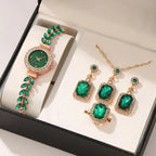 women's quartz watch jewellery set