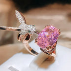 Adjustable Hummingbird Gemstone Ring