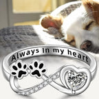 Paw Ring with Zirconia, Heart and Infinity Design