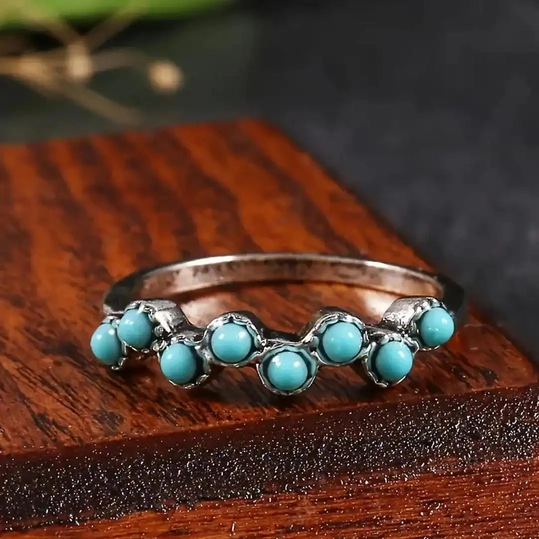 Julia | Turquoise Dot Wave Ring