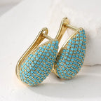 Noor | Turquoise Pave Teardrop Earrings