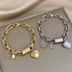 Golden Heart Charm Bracelet