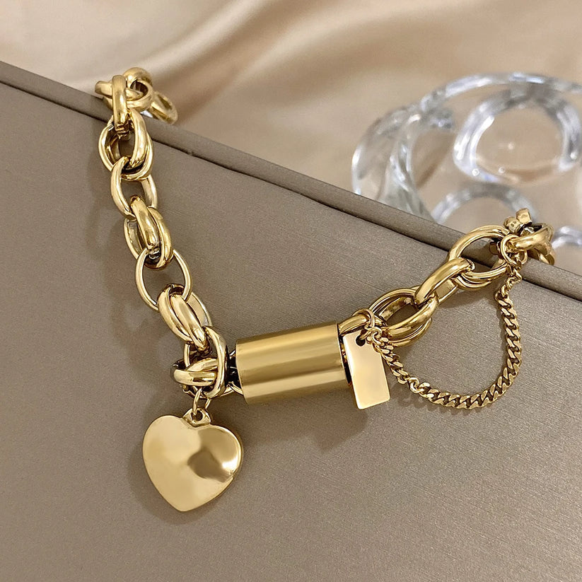 Coeur | Chunky Gold Bracelet
