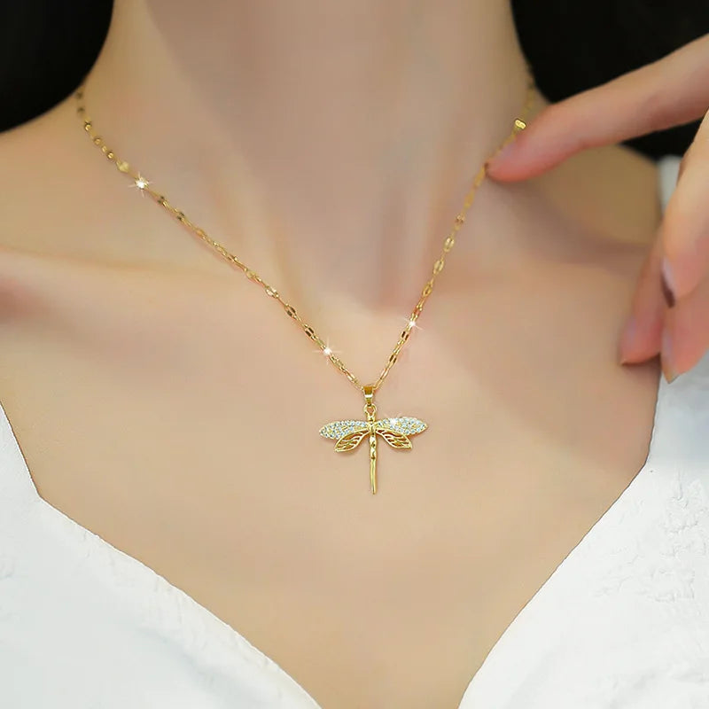 Crystal Dragonfly Necklace