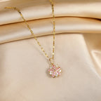 Sakura Rose Romantic Necklace in Silver
