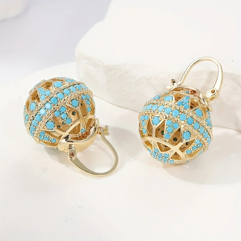 Halcyon | Turquoise Filigree Globe Drop Earrings