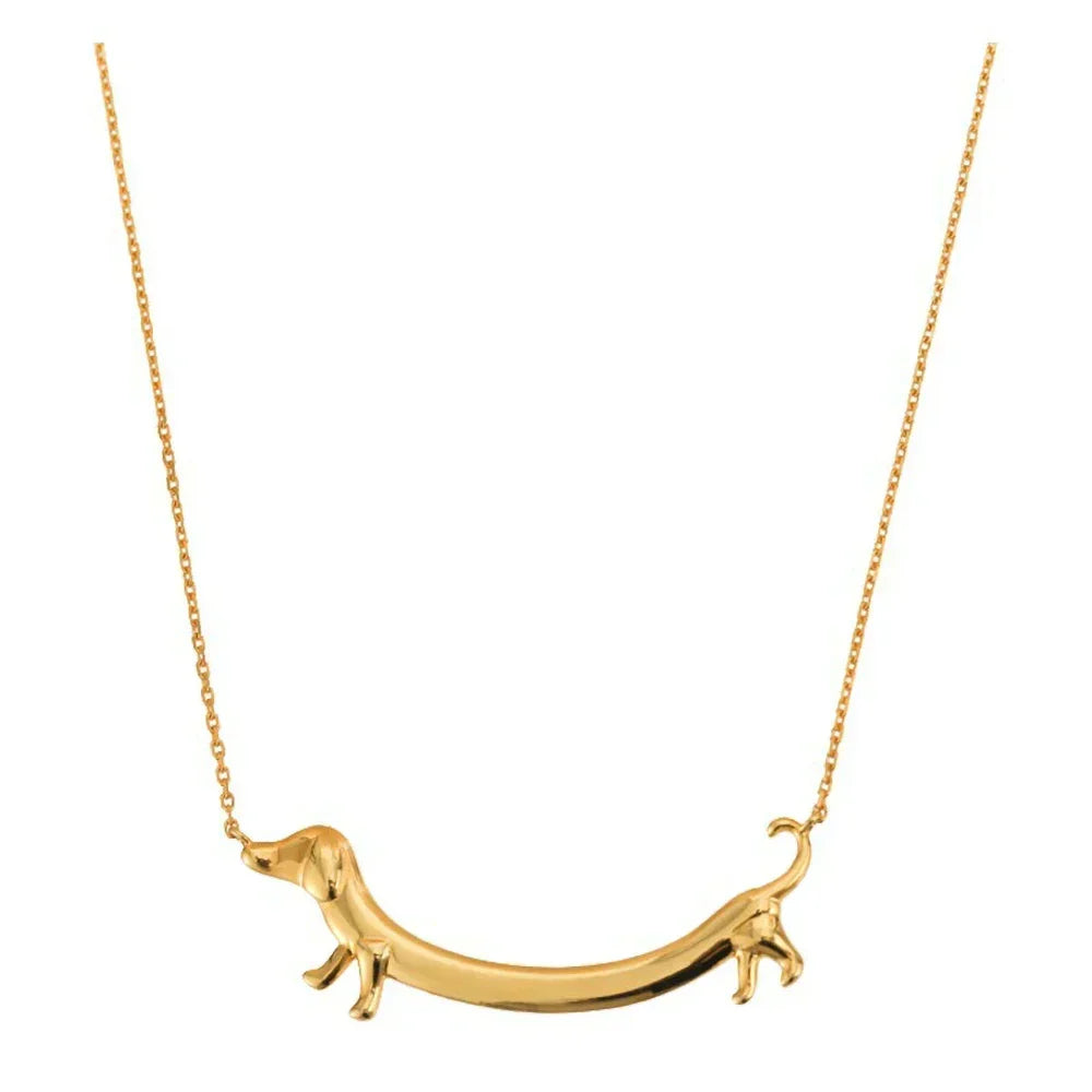 Gold-coloured Dachshund Necklace