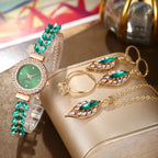 women's quartz watch jewellery set