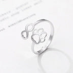 Adjustable Infinity Paw Ring