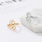 Adjustable Infinity Paw Ring