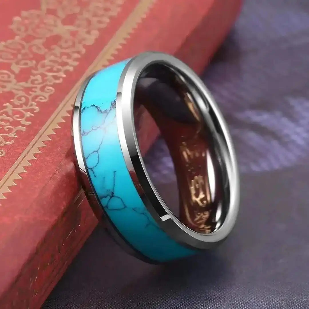 Olwen | Turquoise Silver Inlay Ring