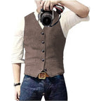 Arthur | Classic Herringbone Tweed Waistcoat