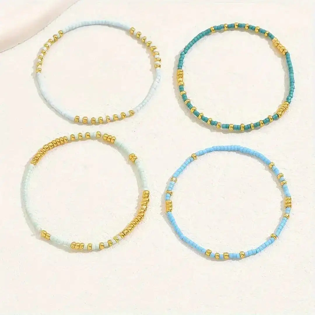 Judith | Turquoise Seed Bead Bracelet Set