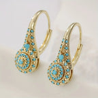 Gilded Turquoise Bloom Earrings