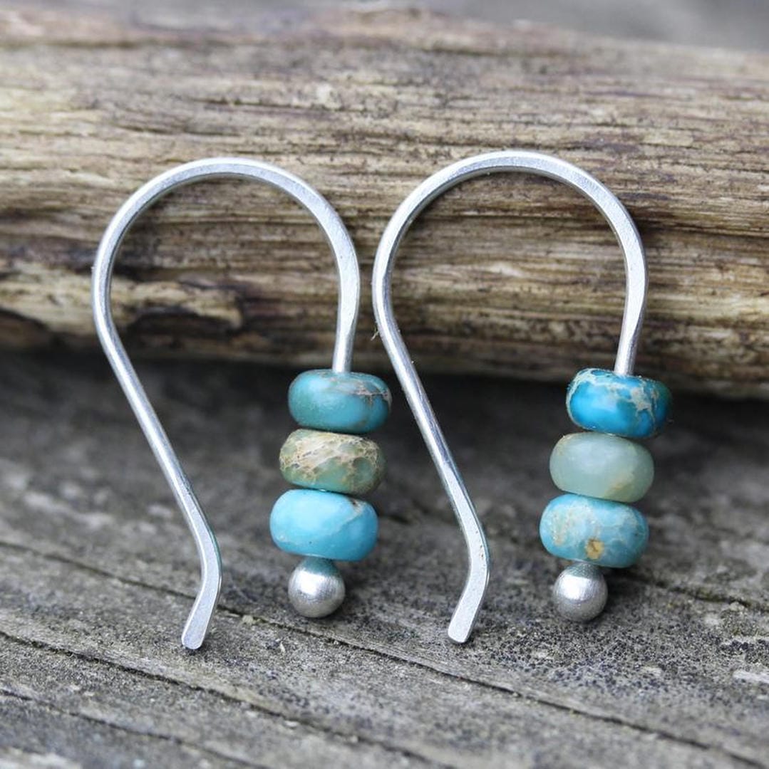 Jessica | Turquoise Bead Stack Earrings