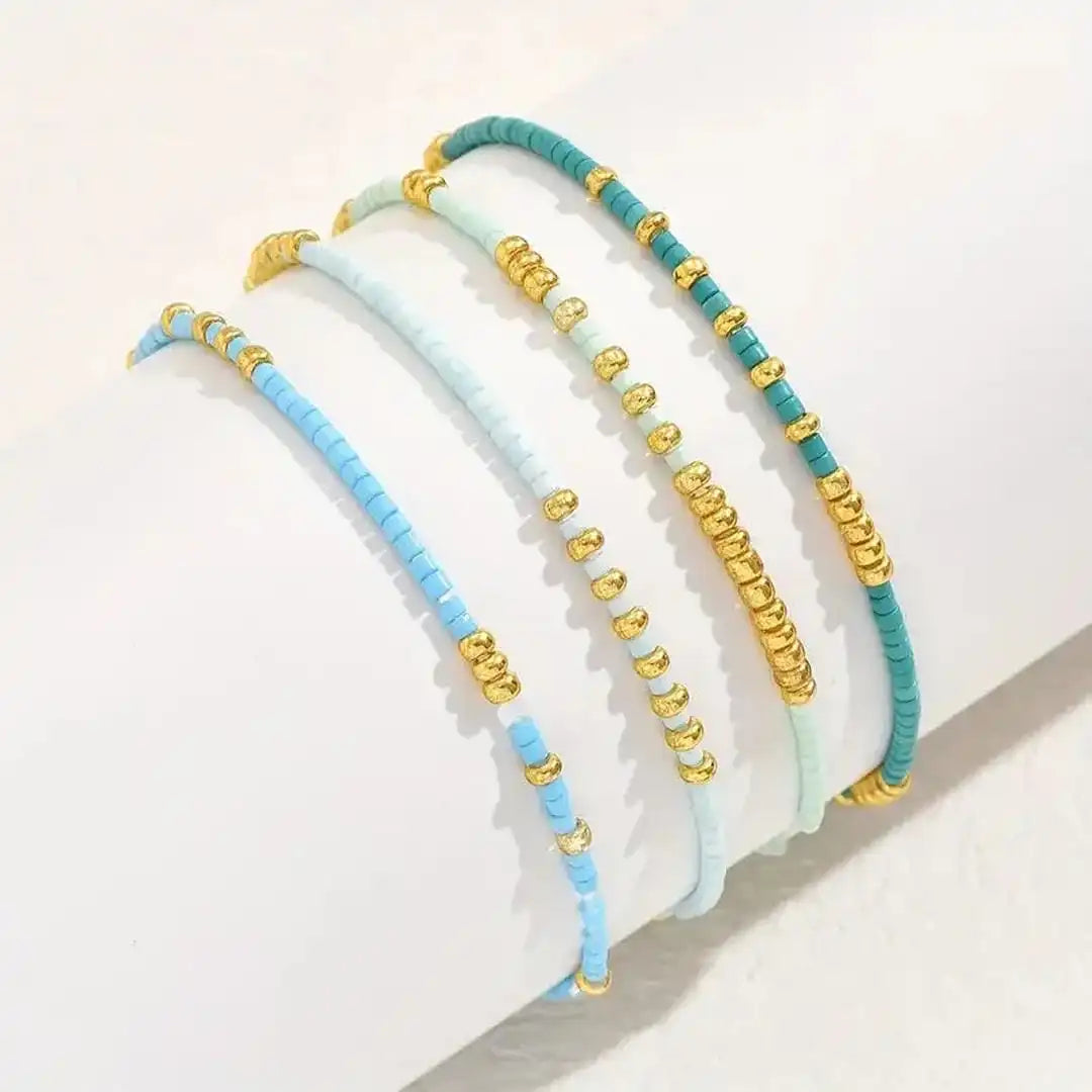 Judith | Turquoise Seed Bead Bracelet Set