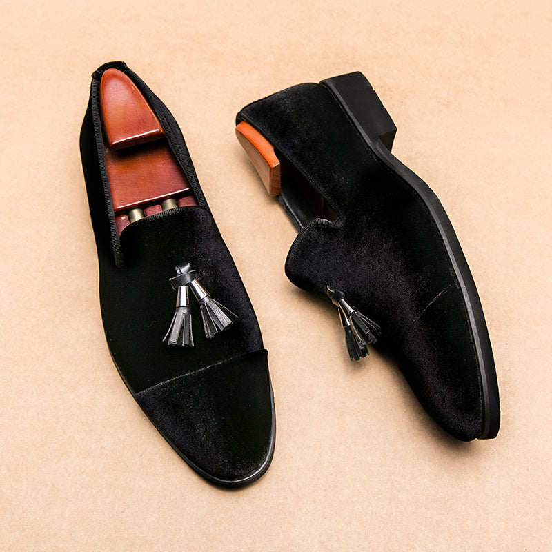 Sandro | Classic Velvet Tassel Loafers
