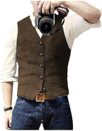 Arthur | Classic Herringbone Tweed Waistcoat