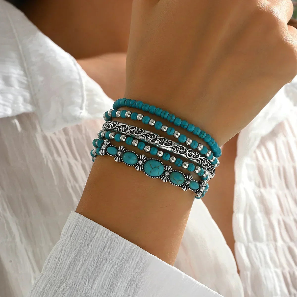 Willow | Boho Turquoise Bracelet Set