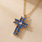 Bonnie | Blue Cross Pendant Necklace