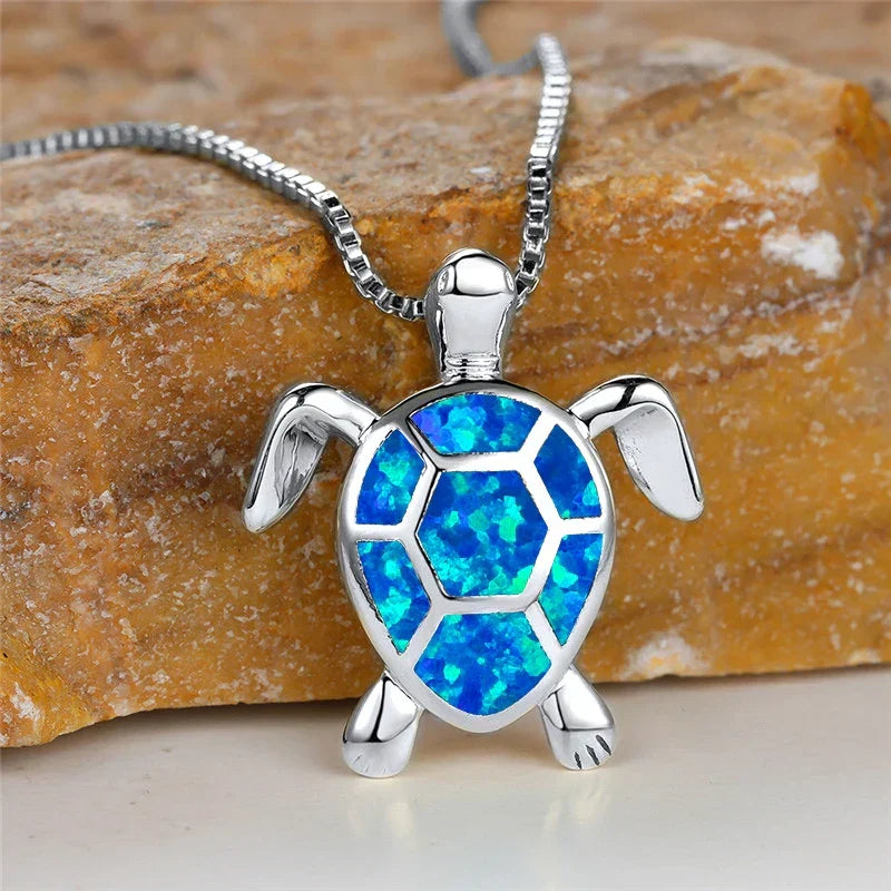 Talia | Opal Turtle Pendant Necklace