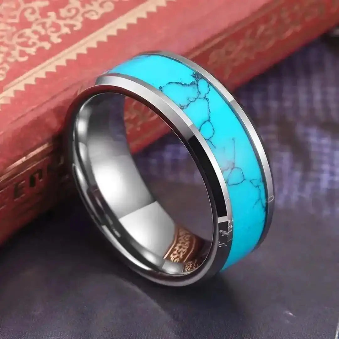 Olwen | Turquoise Silver Inlay Ring