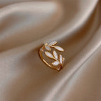 Bijou | Pure White Opal Leaf Adjustable Ring