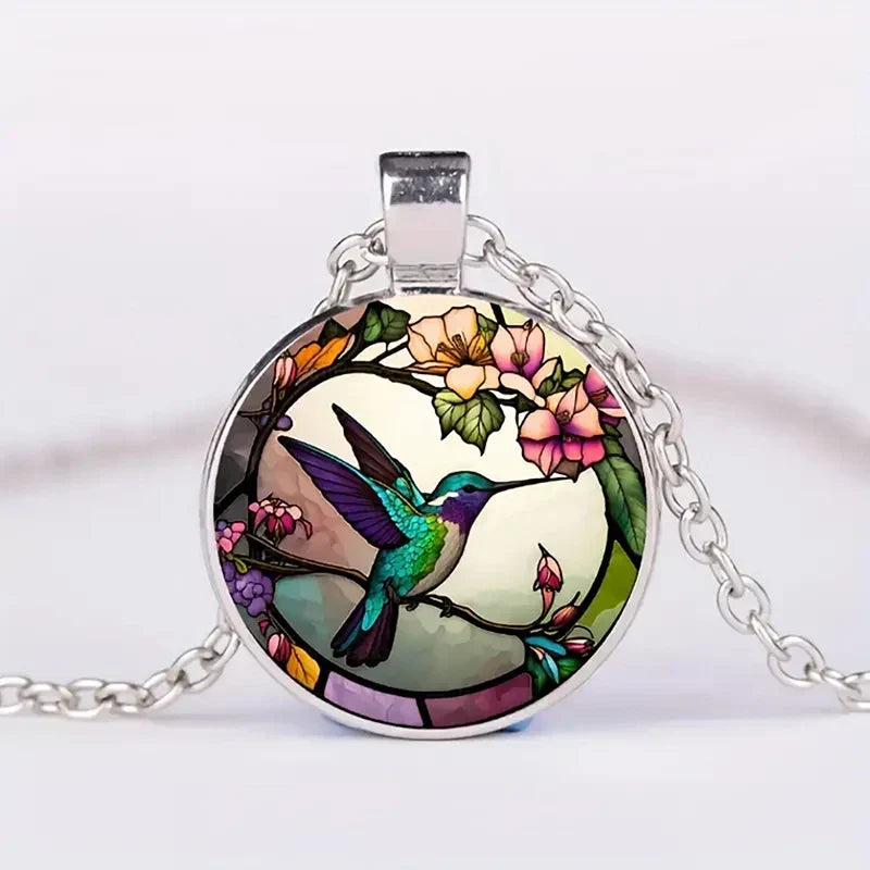 Kolibri Glass Dome Pendant Necklace