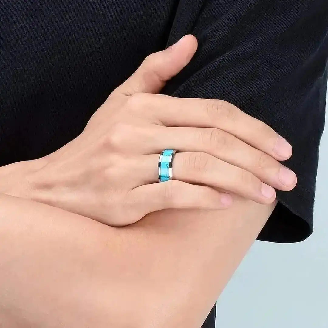 Olwen | Turquoise Silver Inlay Ring