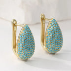 Noor | Turquoise Pave Teardrop Earrings
