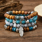 Pamela | Turquoise Feather Bracelet Stack