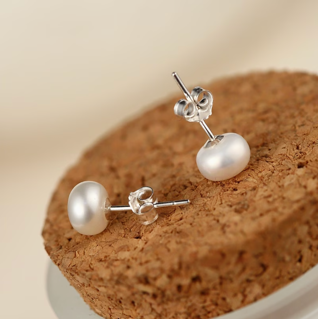 Coralie | Classic Pearl Stud Earrings