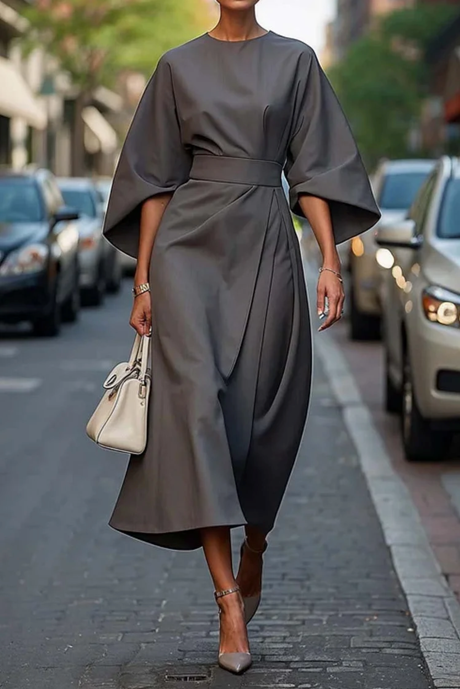 Selina | Elegant Lantern Sleeves Dress
